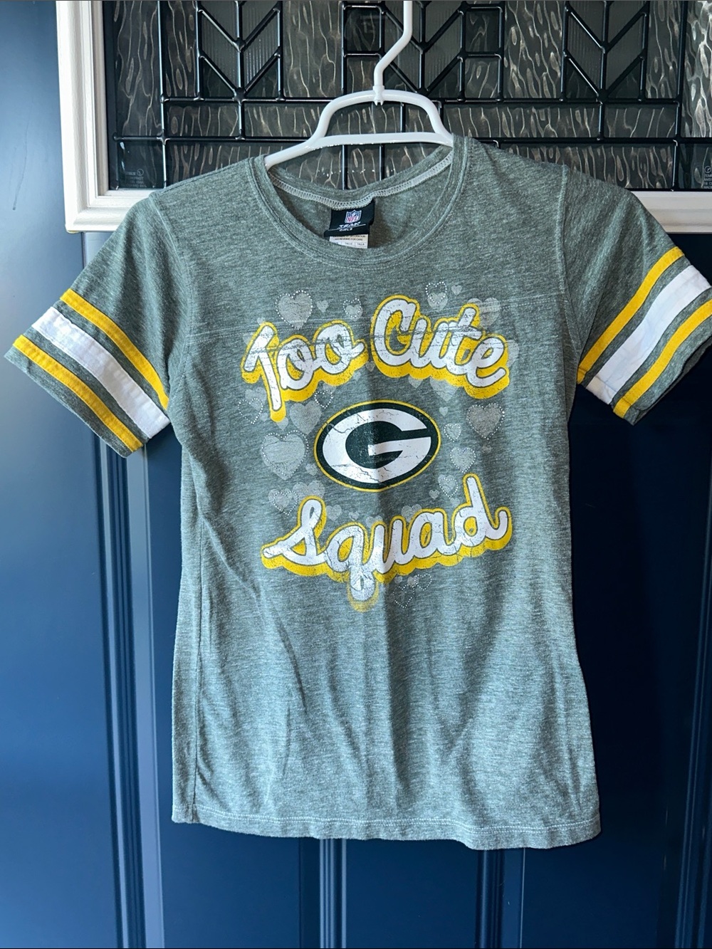 NFL Gray Green & Yellow "Too Cute Squad" Kids Tee